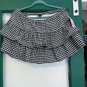 Black and White Checkered Women's Skort